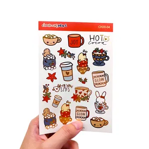 Custom Adhesive Foil Planner Sticker Sheet, A4 A5 Gold Foil Kiss Cut Sticker Sheet Printing