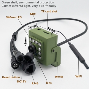 Caméra IP Wi-Fi verte pour nichoir d'oiseaux, audio 1920P 1080P, vision nocturne IR CUT, RTSP FTP, mini caméra IP pour observation des animaux domestiques et des oiseaux, objectif 2,8 mm, <span class=keywords><strong>Camhi</strong></span> - Product Image 6