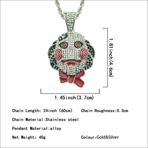 2026 New Simple Personalization Popular Design Fear Mask Pendant Necklace Exaggerated Hiphop Style Men's Necklace Trendy Jewelry - Product Image 3