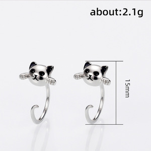 Orecchini a Perno Mini Gatto Stile Coreano, Adorabili Gioielli a Forma di Animale per Donna, da Indossare Ogni Giorno, Accessorio Regalo per Outfit Casual - Product Image 5