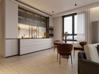 Conception d'intérieur de chambre d'hôtel de luxe moderne, plan d'étage 2D en CAD, rendu 3D, visualisation de la décoration