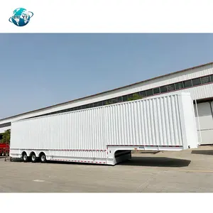 Factory supply 3 axle 120 cubic meters van box truck trailer bulk cargo container trailer