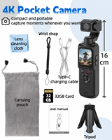 Caméra de vlogging 4K avec capteur CMOS, objectif rotatif à 330°, suivi du visage et stabilisation 6 axes