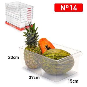 Scatola portaoggetti Plasticforte 37x23x15cm Contenitore trasparente per alimenti per l'organizzazione del frigorifero N14 - Product Image 1