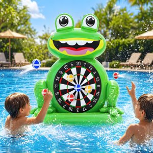 Jouets de piscine best-sellers pour enfants : jeu de fléchettes gonflable grenouille, jeu aquatique pour piscine, jeux de plein air, plage, jardin, fête d'été, cadeau d'anniversaire - Product Image 1
