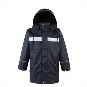 Poncho imperméable haute visibilité en tissu de sécurité avec coutures soudées en polyester pour femmes et hommes, vêtements de pluie foncés - Product Image 4