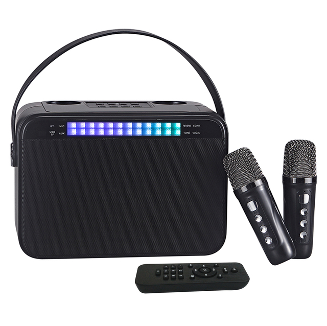 Wireless for Microphone Remote Control Portable Handheld 10" Speaker Karaoke Machine Style for Kids RGB LED Lights HD
