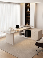 Cokovo Bureau d'angle en pierre de luxe léger avec tiroirs de rangement, idéal pour la maison et le bureau, design moderne et simple, Shimumu, garantie 3 ans