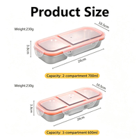 Boîte à lunch bento en acier inoxydable 304 de qualité alimentaire, hermétique, anti-fuite, avec couvercles en plastique, triple niveau 3