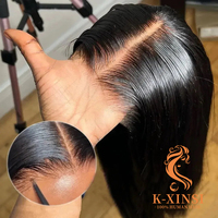Peluca de Cabello Humano con Frente de Encaje HD Transparente sin Pegamento, Cabello Humano Vietnamita Virgen con Cutícula Alineada, Liso Natural, de Fábrica OEM