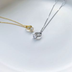 Dylam Exclusive Design Minimalist 925 Sterling Silver Link Chain Crown <b>Ring</b> Pendant <b>Necklace</b> - Product Image 6
