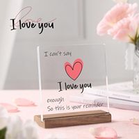 Panneau en acrylique « Rappel d'amour » avec base en bois - Cadeaux romantiques pour anniversaires