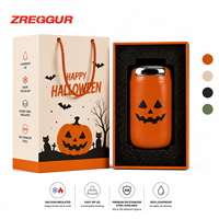 Set de Regalo de Tazas de Café de Halloween de 350ml, Taza Aislada de Acero Inoxidable con Diseño Personalizado de Calabaza y Fantasma, Proveedor Mayorista