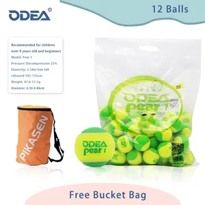 Balle <span class=keywords><strong>de</strong></span> <span class=keywords><strong>tennis</strong></span> ODEA pour enfants, vert, orange, rouge, décompression 25%/50%/75% pour enfants <span class=keywords><strong>de</strong></span> plus <span class=keywords><strong>de</strong></span> 5 ans, balle d'entraînement avec sac <span class=keywords><strong>seau</strong></span> - Product Image 2