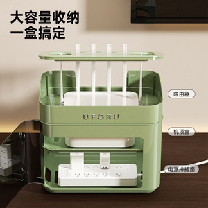 กล่องเก็บเราเตอร์ Uforu แบบหลายชั้นพร้อมช่องระบายอากาศสำหรับกล่องรับสัญญาณไวไฟที่บ้านและที่เก็บปลั๊กไฟ - Product Image 1