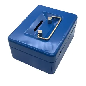 Money Safe Metal Can Coin Bank with Locking Steel Cash Box