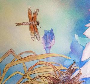 Tranh nghệ thuật tường phong cách hoa sen Trung Quốc hiện đại thủ công, vẽ trên vải bằng đá sa thạch, dùng trang trí khách sạn, nhà ở và làm đồ trang trí nghệ thuật. - Product Image 2