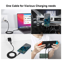 Câble de charge rapide USB-A vers USB-C PD 60W 3A 2-en-1 CableCreation avec gaine en nylon tressé pour ordinateur