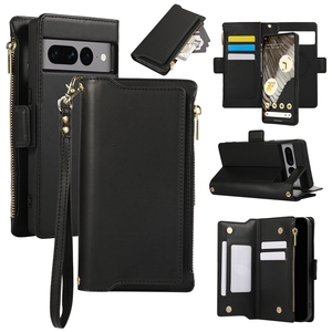 Étui portefeuille en cuir à bandoulière pour Google Pixel 6A/7/7 Pro/7A/8/8 Pro, pour iPhone 15 Promax étui pour carte de crédit avec corde - Product Image 1