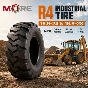 Pneu industriel neuf 16.9-28TL 12PR R4 Bias Solid pour tracteur, pelle rétrocaveuse, utilisation sur terrain et route, double usage - Product Image 1