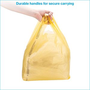 ถุงช้อปปิ้งพลาสติกสีเหลืองแบบเสื้อยืด - Product Image 6