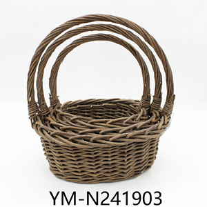 Willow Laundry <strong>Basket</strong> High Popularity New Handmade Weave Wicker <strong>Gift</strong> <strong>Hamper</strong> Picnic <strong>Basket</strong> for Storage - Product Image 4