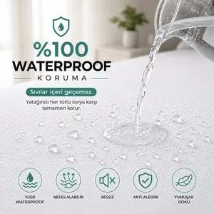 Protège-matelas imperméable en microfibre Karden Flower Soft Touch, extra silencieux, fabriqué en Turquie, vente en gros, literie d'hôtel - Product Image 3