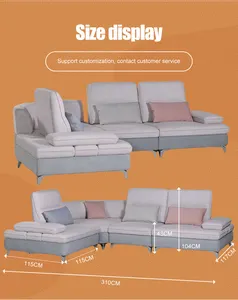 Wholesale Living Room Furniture Sofa Set 4 Seater Couch Sectional Sofa