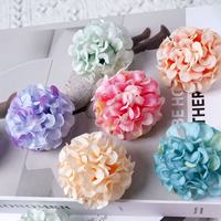 Têtes d'hortensias artificiels en soie 5CM, faits main, fausses fleurs pour couronnes DIY, accessoires pour cheveux, décoration de mariage, mur floral