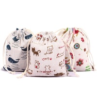 Kantong Serut Katun-Linen Cetak, Tas Hadiah Kain Kecil, Pengusir Nyamuk Herbal, Asal Yiwu, Tersedia Grosir