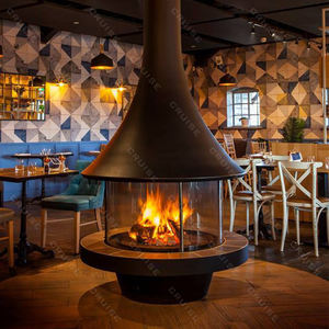 Круизная согревающая прозрачная стеклянная плавающая плита 900 мм подвесная подвесной дровяной камин железная пластина диаметром 1000 мм - Product Image 4