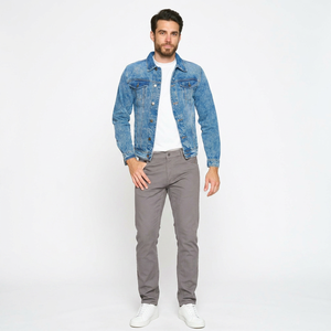 <b>Lightweight</b> OEM Service Stylish Jeans <b>Jackets</b> Custom Logo Size Latest Design Washed Soft Casual <b>Denim</b> Jeans Men's <b>Jackets</b> - Product Image 1