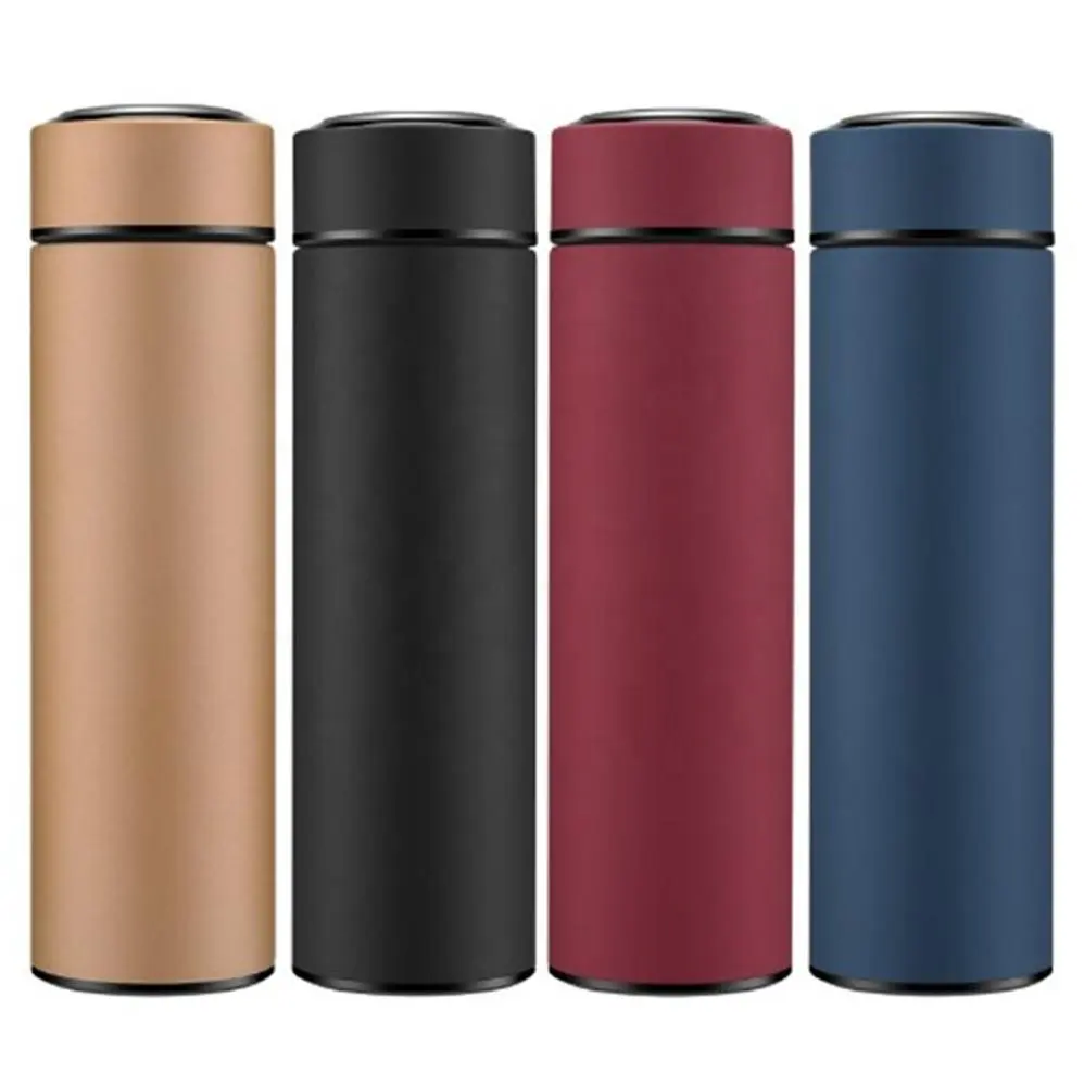 Business gift straight type double wall stainless steel water bottle Thermos Vacuum Flask