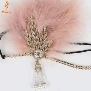 Serre-tête Art Déco des <span class=keywords><strong>années</strong></span> 20 avec plumes, style Charleston, pour femme, inspiré du Grand Gatsby - Product Image 4