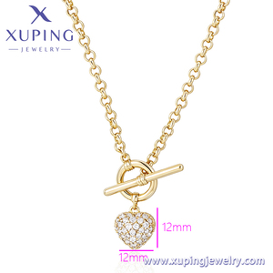X001143460 <span class=keywords><strong>Collana</strong></span> da <span class=keywords><strong>Donna</strong></span> Xuping con Ciondolo a Cuore Placcato Oro 14k, Regalo per <span class=keywords><strong>San</strong></span> <span class=keywords><strong>Valentino</strong></span> - Product Image 2