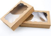 Boîte en carton transparente personnalisée en gros, en matériau recyclé, finition mate, auto-érectible, avec logo, pour donuts, chocolats, chaussettes