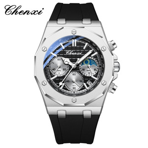 CHENXI Reloj Multifuncional para Hombre con Tres Esferas y Seis Agujas, Fabricante Directo Transfronterizo, Silicona, Calendario, Resistente al Agua - Product Image 6