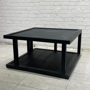 Tables basses carrées en bois massif peintes en noir au design unique, mobilier d'hôtel - Product Image 2