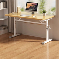Table de jeu blanche à prix direct usine, bureau réglable avec manivelle, hauteur réglable