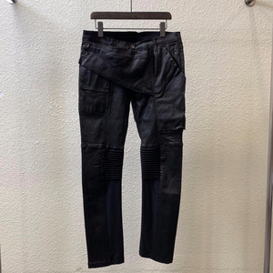 Jeans in Denim Cerato Personalizzati Primavera 2024, <span class=keywords><strong>Abbigliamento</strong></span> Maschile Classico Gotico, Jeans Dritti Rivestiti Stile <span class=keywords><strong>Hip</strong></span> <span class=keywords><strong>Hop</strong></span> - Product Image 1