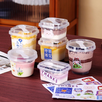 Gobelet en plastique jetable de 120 ml de qualité alimentaire avec logo personnalisé, couvercles et cuillères, pour desserts, mousses, yaourts, puddings, gâteaux, emballages