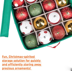 Caja de Almacenamiento Navideña Oxford con Tapa, Contenedores de Almacenamiento de 4 Niveles para 64 Bolas de Adorno Navideñas - Product Image 6
