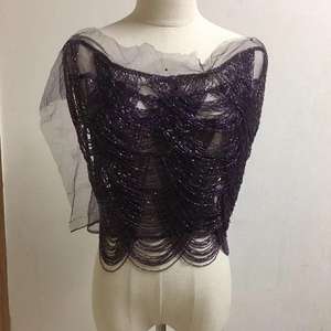 Applicazione per Abito da Sposa e da Sera a 5 Strati con Perline, Frange e Decorazioni, Collo con Strass - Product Image 3