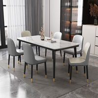 Italienischer Stil Anpassbarer Esstisch aus Schieferplatten Luxuriös Modern Schlicht für Kleine Wohnungen Rechteckiger Schiefertisch