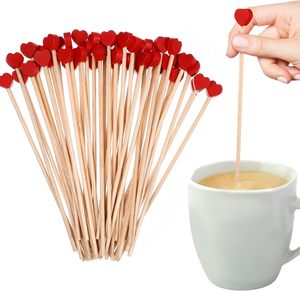 Nhà Máy Trực Tiếp Hình Trái Tim Bằng Gỗ Cà Phê Thanh Khuấy Khuấy Đảng Trang Trí Kẹo Thanh Màu Đỏ Màu Xanh Lá Cây Màu Hồng Màu Sắc - Product Image 1