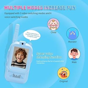 Talkie-walkie vidéo pour enfants de 2 pouces, 2 voies, effets vocaux cool, PMR446, pour <span class=keywords><strong>les</strong></span> enfants de 3 à 12 ans, pour Noël, anniversaire, extérieur - Product Image 4