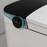 WC intelligent avec télécommande, siège chauffant, cuvette allongée en céramique, double chasse d'eau, siphon en P/S