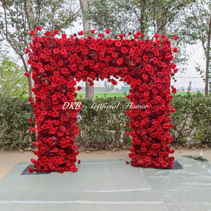 Vente en gros de décoration d'arc de mariage, fleurs d'arc rouge, décoration de mariage bordeaux - Product Image 3