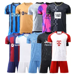 Conjunto de ropa de fútbol personalizada para Club de equipos al por mayor 23/24, kit de fútbol bordado, camiseta de fútbol sublimada de calidad tailandesa para hombres