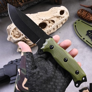 Cuchillo de Supervivencia Personalizable con Hoja de Acero Inoxidable, Mango de Fibra de Vidrio y Nylon, Longitud Total de 24.5 cm, para Camping - Product Image 3